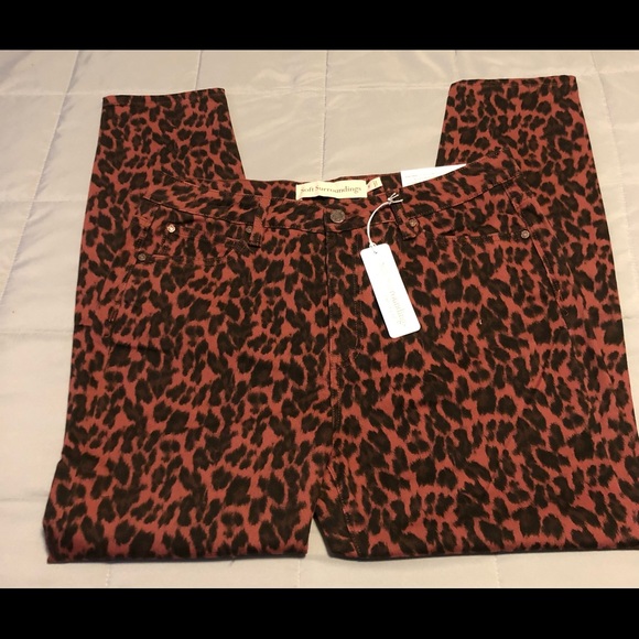 Soft Surroundings NWT The Ultimate High Rise Skinny Ankle Jean in Leopard Sz 14 - Picture 1 of 14